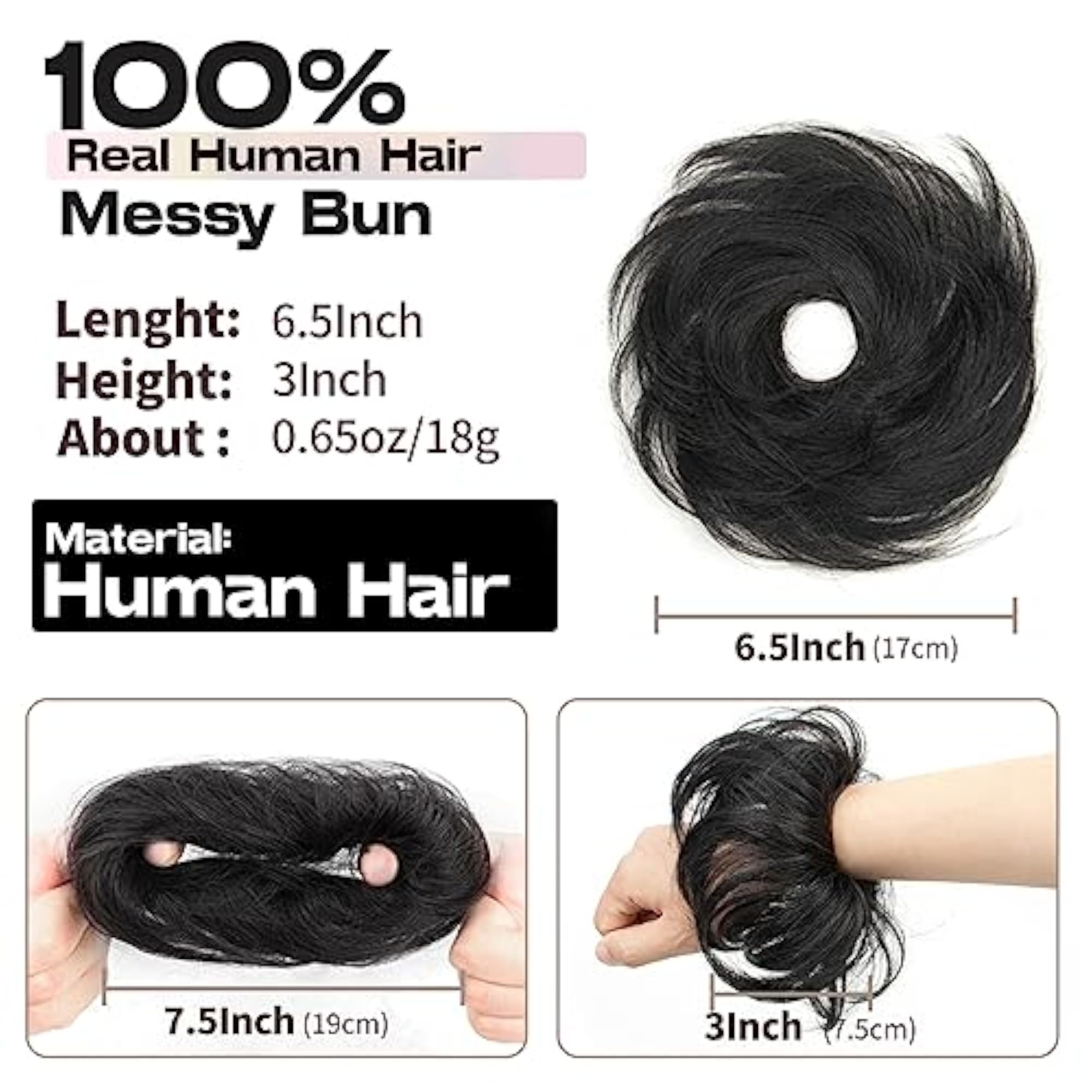 Natural Curly Black Hair Messy Bun Extension for Women